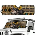 thumbnail image 5 of Uorisanigo Windshield Sun Shade for 2018-2024 2025 Jeep Wrangler JL / 2020-2024 Jeep Gladiator JT,Aztec Wolf Sunflower Windshield Sunshade Window Sun Visor Blocks UV Rays Heat, 5 of 7