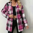 thumbnail image 6 of Yangnuo Womens Plaid Jackets Womens Fashion Comfy Jackets Women Checkered Button Pocket Shirt Jacket Top, 6 of 6