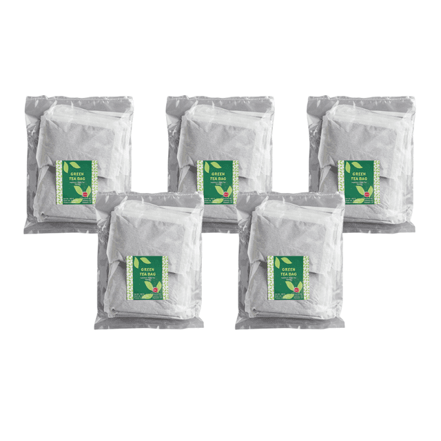 Bossen Large Green Loose Leaf Tea Bags, Professional Batch-Brewing Boba Base, 10-Count Packs, Case of 5