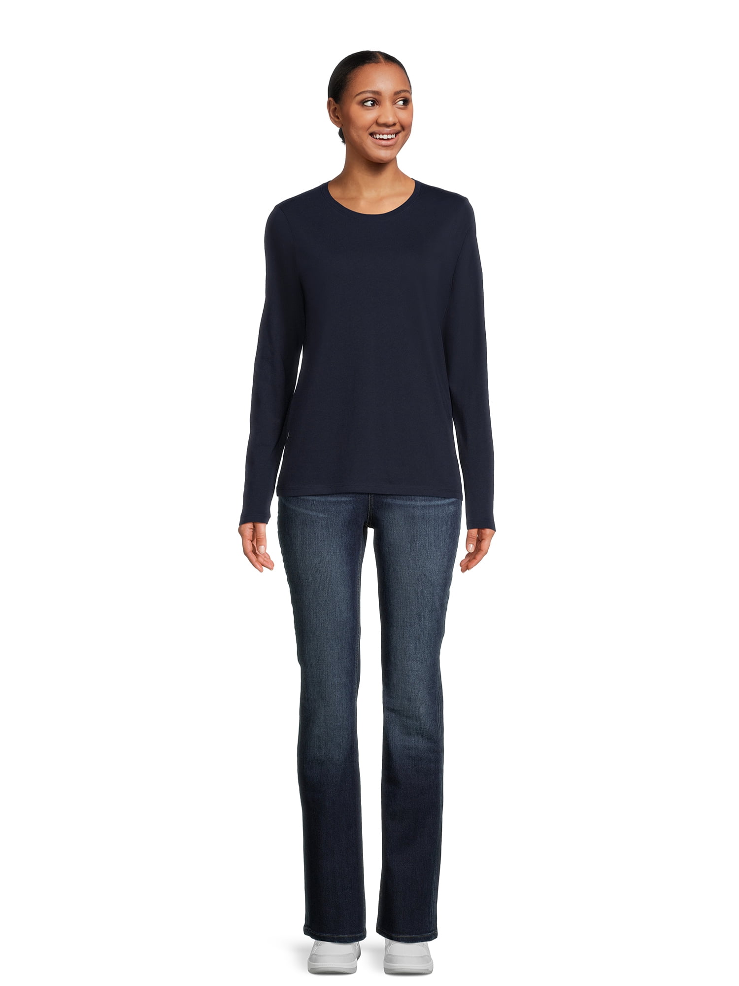 Time and Tru Women's Long Sleeve T-Shirt (3 Pack)