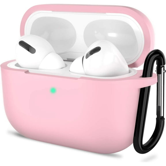 AirPods Pro 1st/2nd Generation Case Cover, Protective Silicone Skin Accessories with Keychain for Women Men for Apple AirPods Pro 2019/2022 Charging Case,Front LED Visible-Pink