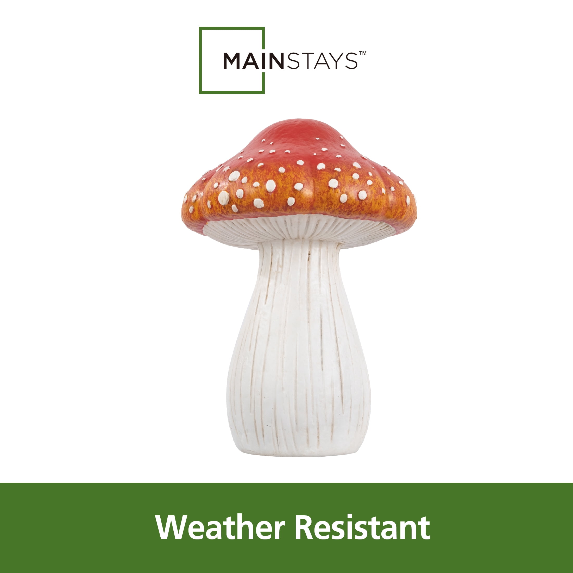 Mainstays Large Resin Mushroom Outdoor Garden Statue, Weather-Resistant