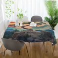 thumbnail image 3 of Yayeee Tablecloths 60" x 90" Rectangle Wrinkle Resistant Party Table Cover, Pine Tree at Dawn, 3 of 8