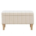 thumbnail image 3 of Linon Stephanie Stripe Wood Upholstered Storage Ottoman in Gray, 3 of 15