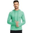 thumbnail image 6 of Men's Quick Dry Hooded Tops Lightweight Thin Long Sleeve Running Hiking Fishing Rash Guard Hoodies Outdoor T-Shirt Lightgreen M, 6 of 8