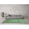 thumbnail image 3 of Ahgly Company Indoor Rectangle Abstract Turquoise Blue Modern Area Rugs, 7' x 10', 3 of 4