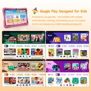 10.1 Android 15 Kids Tablet, Google Kids Space,Parent Control,6GB+64GB & Dual Camera Tablet for Kid, 6000mAh Child Education Tablet with WiFi(Pink)