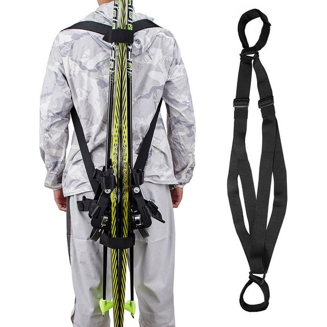 Ski Tote Carrier, Skis Poles Backpack Carrier Ski Pole Carry Sling Strap Ski Shoulder Strap