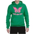 thumbnail image 2 of Wild Bobby, Butterfly Pink Ribbon Faith Hope Love, Breast Cancer Awareness, Unisex Graphic Hoodie Sweatshirt, Kelly, Large, 2 of 5