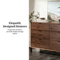 thumbnail image 5 of Walker Edison Modern Solid Wood Curved Edge 6-Drawer Dresser - Brown, 5 of 14