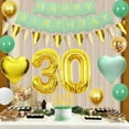 thumbnail image 5 of Sage Green 30th Birthday Decorations - Happy Birthday Banner, Triangle Flag Garland, Glitter Cake Topper, 30 and Fabulous Sash, Green and Gold Balloons for Women Men 30 Year Old Birthday Supplies, 5 of 6