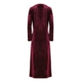 thumbnail image 5 of MeMoi Women's Velour Zippered Front Full Length Lounger Gown - Womens - Female, 5 of 6