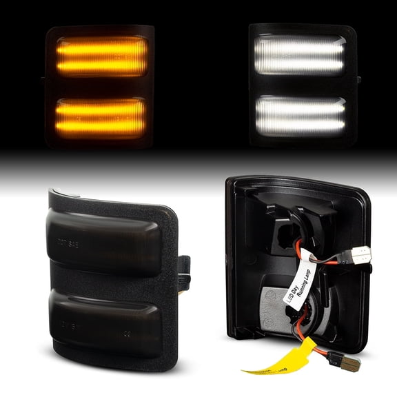 Sequential Turn Signal Lights Dynamic Switchback LED Side Mirror Lamps Compatible with 2008-2016 Fo rd F250 F350 F450 F550 Super Duty Amber/White Lighting(Smoked Lens)