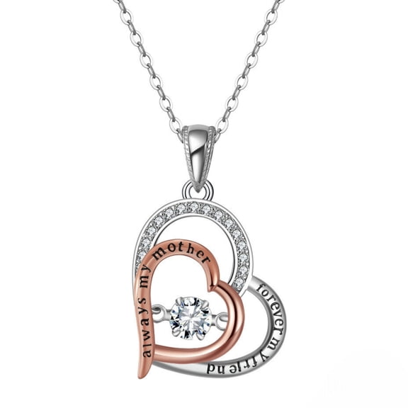 Birthstone Mom Necklace for Mother by Ginger Lyne Sterling Silver Swinging CZ - April