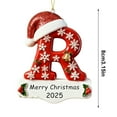 thumbnail image 3 of Taicans ‌Personalized Initial Christmas Tree Ornaments A-Z | 2025 Merry Christmas Red Glitter Hat Snowflake Bell Holly Berry,3.15in Letter Ornaments,Holiday Decorations for Family Tree,Perfect Gift, 3 of 8