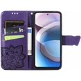thumbnail image 3 of Compatible with Motorola Moto One 5G Ace Case Glitter Bling with Card Holder and Stand Leather Flip Wallet Diamond Butterfly Shockproof Protective Case for Moto One 5G Ace Crystal Purple, 3 of 7