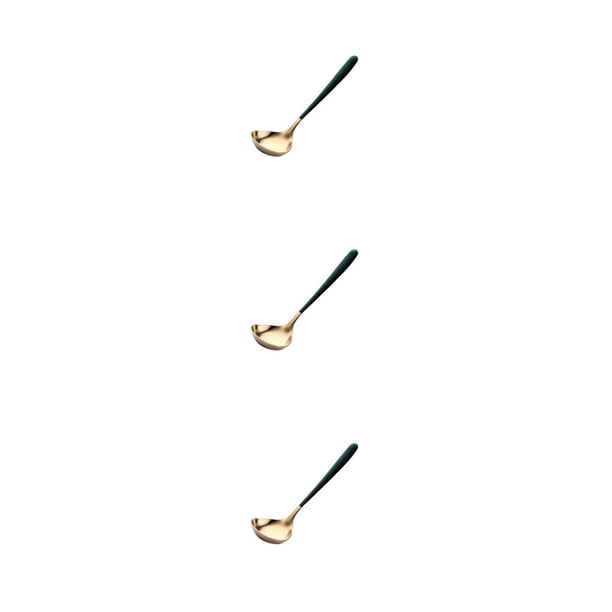 Inteprter Cuchara para salsa de acero inoxidable, espejo pulido, sin olor, chapado liso, para el hogar, cocina, restaurante, cuchara para sopa, Type1 NO1