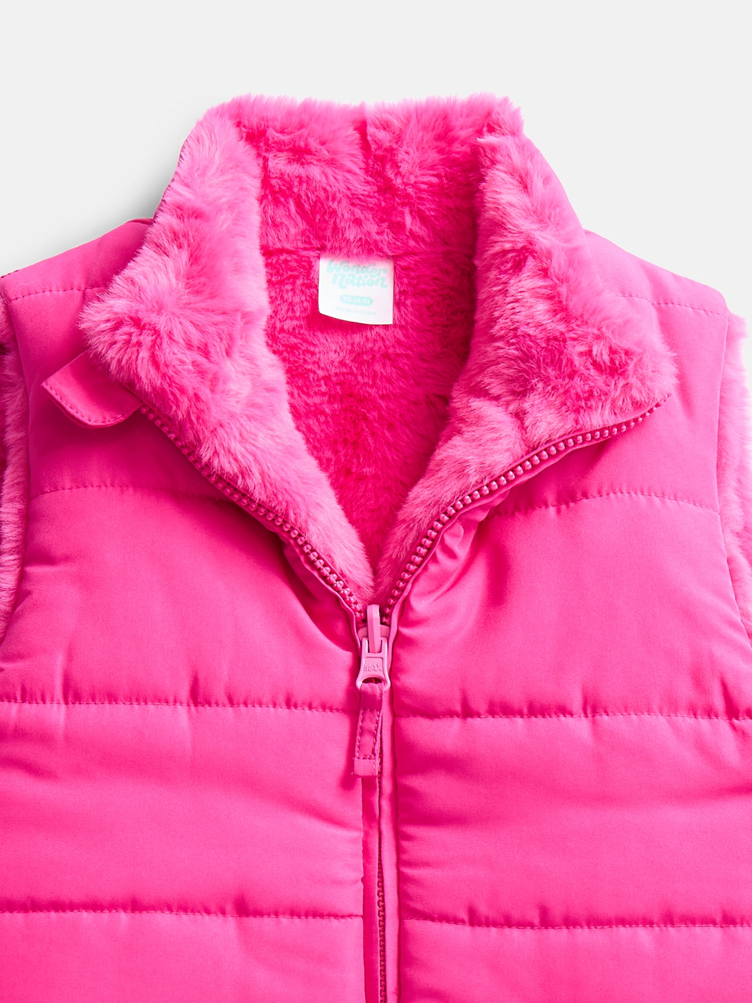 Wonder Nation Girls Reversible Faux Fur Vest, Sizes 4-18 & Plus