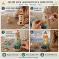 thumbnail image 4 of DIY Sea Glass Lighthouse Kit, Light Up Christmas Coastal Craft Kit, Shells & Pearl Decor, Handmade Beach Theme Holiday Ornament for Adults, Home Tabletop Decoration Gift, 4 of 9