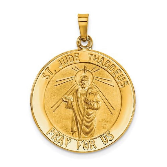 Picturesongold.Com St. Jude Thaddeus Necklace Pendants Female-14K Yellow Gold/12.00 Mm/0.5013 Dwt