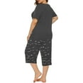 thumbnail image 3 of Plus Size Women Letter Print Sleeping Casual T-Shirt & Pants Pajamas Set, 3 of 4