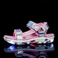 thumbnail image 3 of Girls Open Toe LED Sandals Kids Summer Sports Sandals Comfort Outdoor Light Up Flat Sandal Shoes for Kids, 3 of 12