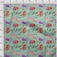 thumbnail image 3 of oneOone Viscose Chiffon Light Mint Green Fabric Texture|Leaves & Floral Artistic Sewing Material Print Fabric By The Yard 42 Inch Wide, 3 of 4