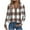 Brown-08, variant on STETMN Women's Long Sleeve Shirts Button V Neck Plaid Top Fall Casual Office Blouses