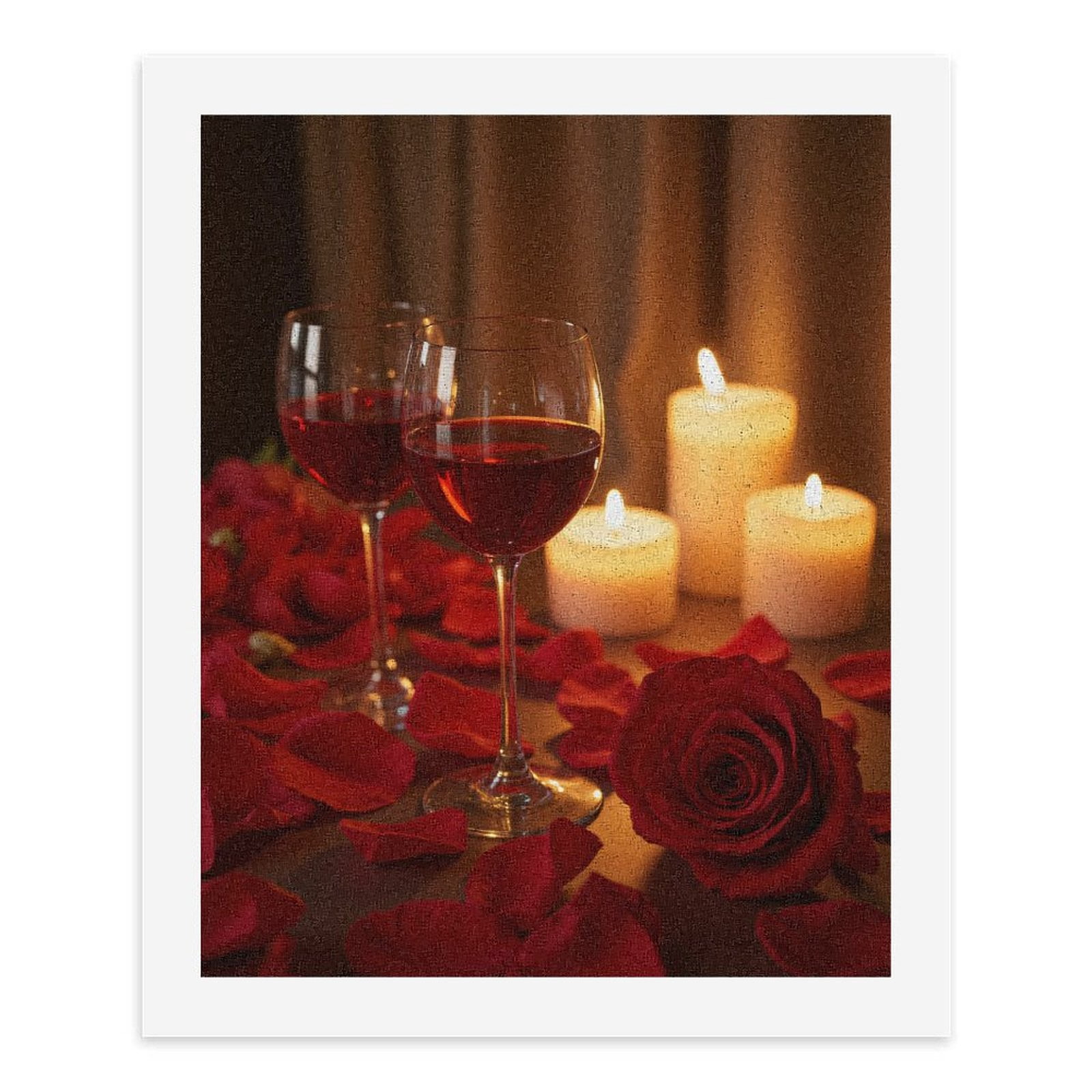 Paint By Numbers Kit for Adults Beginner - DIY Romantic Evening Wine Candles Roses Canvas Painting Kits for Adults, Frameless Paint By Number for Adults for Home Wall Decor 16x20 Inch