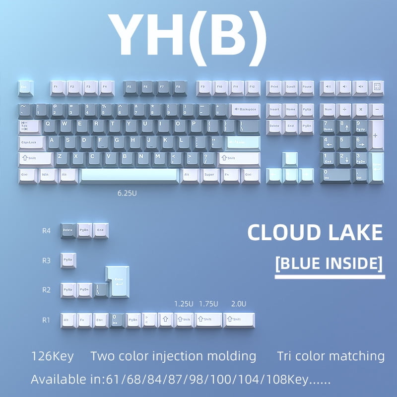 126Keys Cherry Keycap Key Cap for Mechanical Keyboard Like K86 K500 K617 GMK67 GMK87 RK ETC Game Keyboard for MX Switch Keyboard