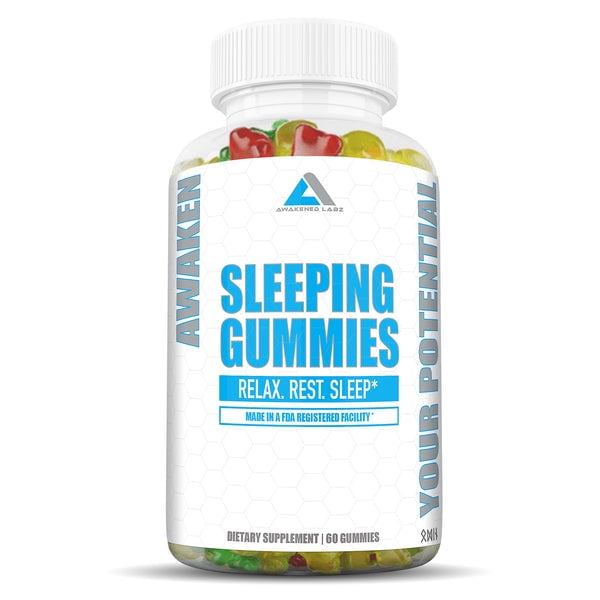 Awakened Labz Melatonin Gummies with Sleep Aid Vitamins, 60 Sleep Gummies