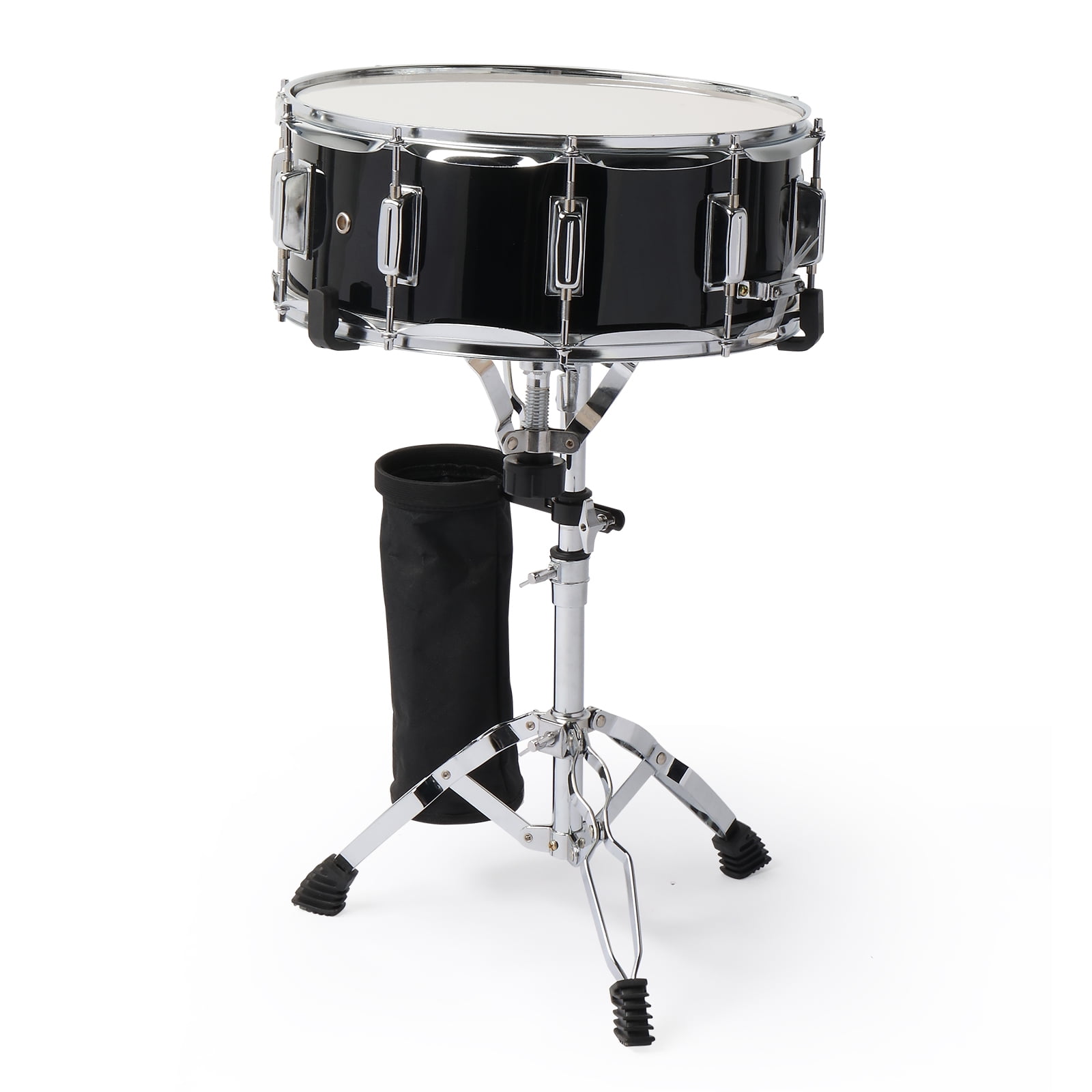 Snare Drum Set with Drumstick Holder, Snare Drum Bag, Strap, Mute Pad & Drum Stick for Beginner Student Black, 14 x 5.5in