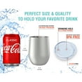 thumbnail image 4 of CHILLOUT LIFE - Juego de 2 vasos de vino de acero inoxidable de 12 oz - Copas de vino aisladas al vacío de doble pared con tapas y pajitas para café, vino, cócteles (acero inoxidable) CHILLOUT LIFE CHILLOUT LIFE Vaso 2 x 12 oz, 4 of 5