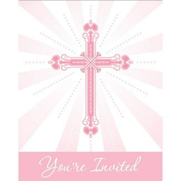Partypro 892218B Pink Blessings Invitation