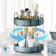 thumbnail image 1 of Organizador de maquillaje INVSSENE, giratorio 360°, 2 niveles, azul, 1 of 6