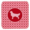 thumbnail image 1 of Golden Retriever Valentine Hearts Foam Coasters - Set 4, 3.5 x 3.5 In., 1 of 1