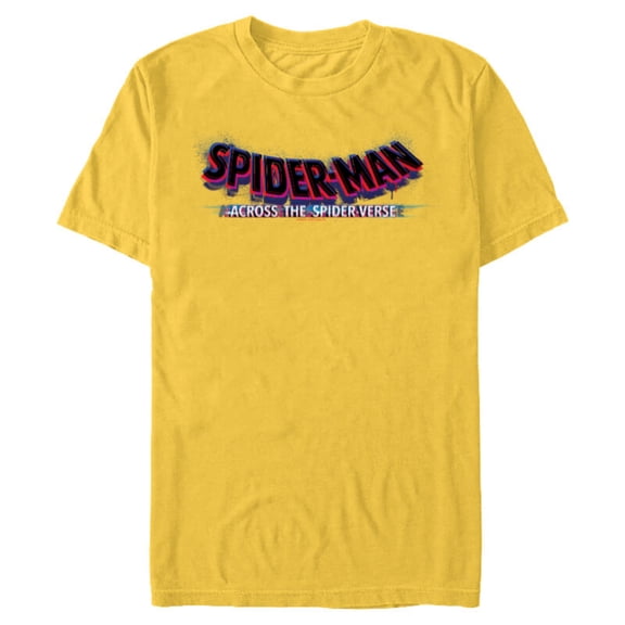 Marvel Spider-Man: Across the Spider-Verse Movie Logo - Short Sleeve Blended T-Shirt for Adults - Customized-Yellow