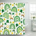 thumbnail image 2 of St. Patrick's Day Rainbow Shower Curtain Irish Green Shamrock Bathroom Set Spring Holiday Home Bath Bathtub Decor 72X72 Inches, 2 of 7
