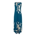 thumbnail image 4 of SMihono Robe Maxi Bohème d'Été pour Femmes Grande Taille Robe Longue Imprimée Sans Manches Col Rond Robe de Plage, 4 of 5