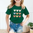 thumbnail image 2 of XIMIN Valentines Day Shirt for Girls Cute Love Heart Print Red Short Sleeve T-Shirt Casual Tops Holiday Gift Blouse, 2 of 8