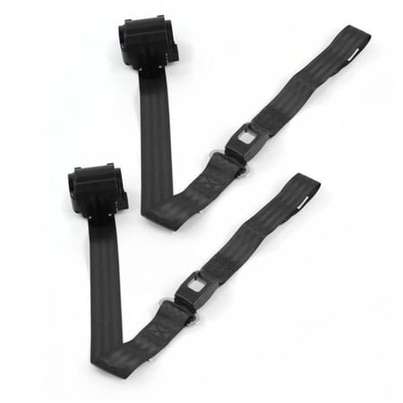 SafeTBoy Standard 2 Point Black Retractable Bucket Seat Belt Kit with 2 Belts for VW Karmann Ghia