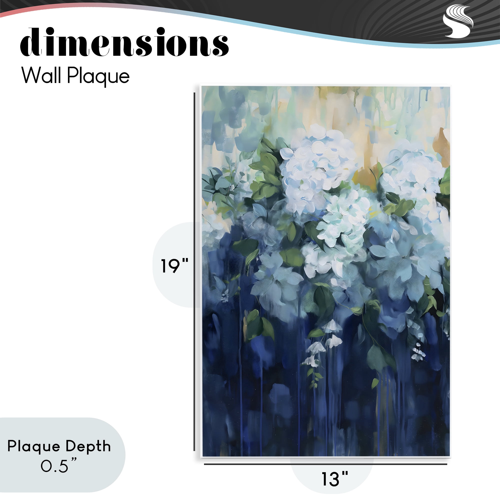 Stupell Industries Lush Blue Hydrangea Abstract Wall Plaque Art, design by Gina Kelly