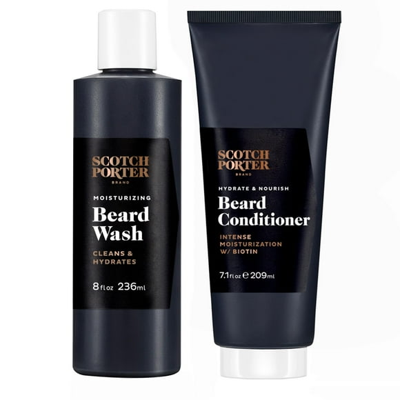 Scotch Porter Beard Wash & Conditioner Bundle â Cleanse, Moisturize, Hydrate & Soften Coarse, Dry Facial Hair while Encouraging Growth for a Fuller, Healthier-Looking Beard