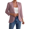 thumbnail image 2 of Delayuji Cardigan For Women Summer Lightweight Open Front Cardigans Mesh Hollow Knit Half Sleeve Cover Ups, 2 of 4