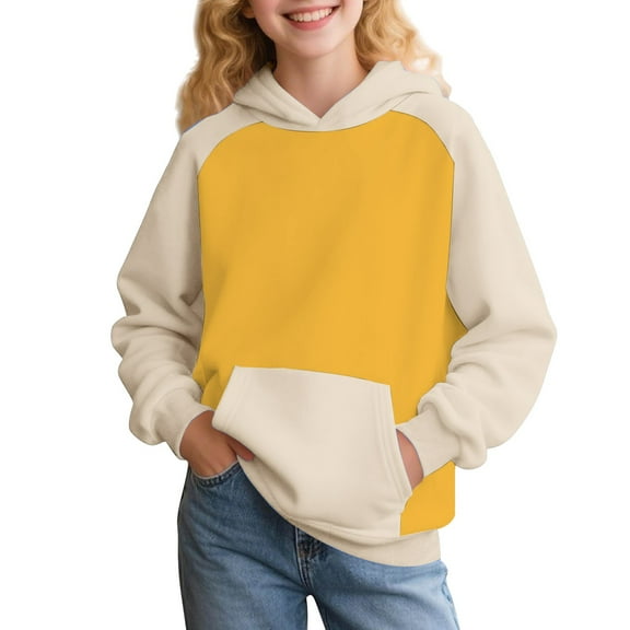 YunPes Teen Girls Oversized Hoodies Kids Casual Cute School Athletic Sweatshirts Trendy Comfy Long Sleeve Pullover Tops with Pocket