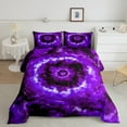 thumbnail image 2 of Manfei Rustic Artistic Bedding Twin Comforter Set,bohemian Swirl Pattern Down Comforter,Purple Black Bedding Sets Twin with Comforter,Ultra Soft Bedroom Decoration Reversible,2 Pieces, 2 of 8