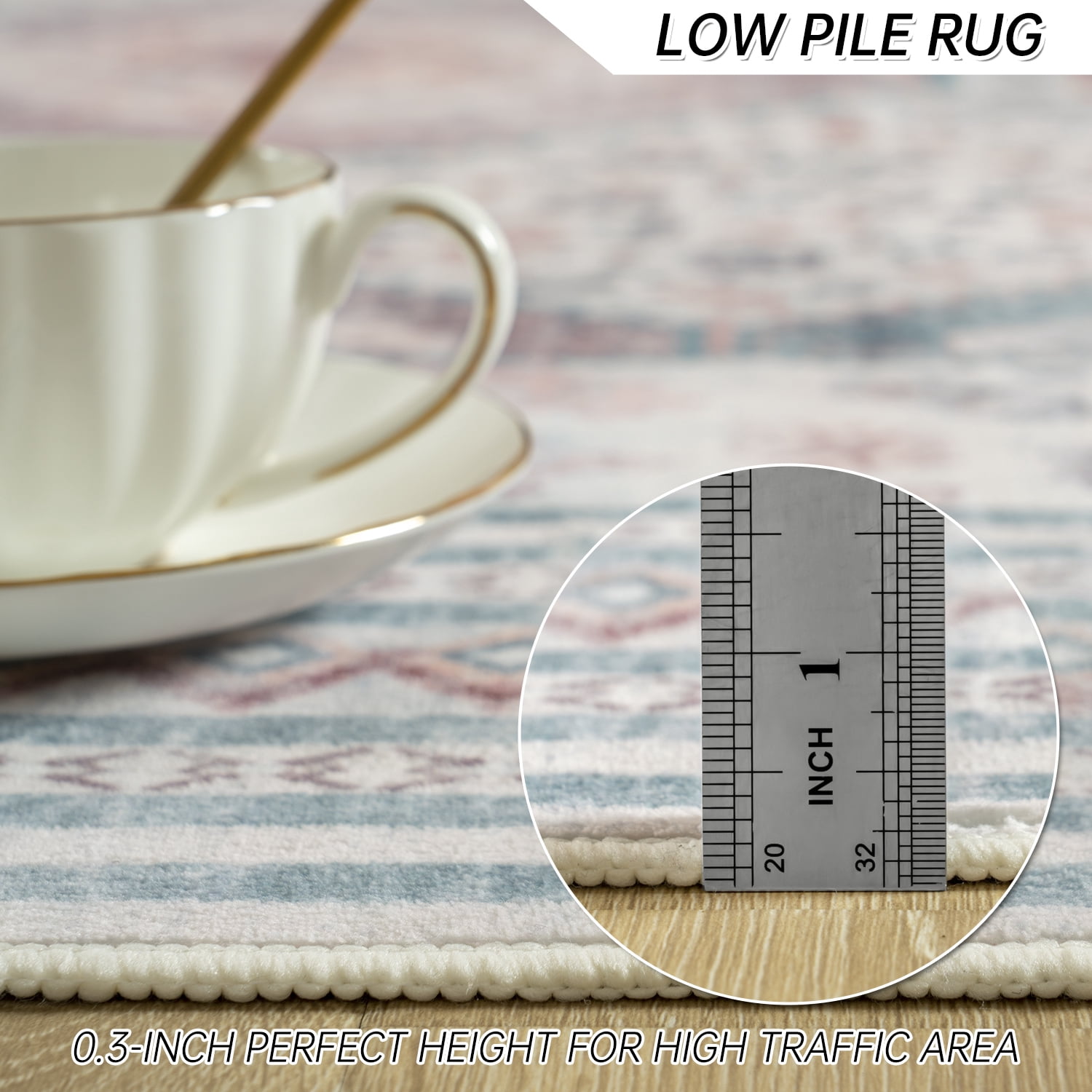 Astorug 6x9 Area Rugs for Living Room, Washable Area Rug, Rugs for Bedroom, Kitchen Rugs, Vintage Boho Carpet, Soft Non-Slip, Low Pile Large Area Rug for Office Dining Room, Beige