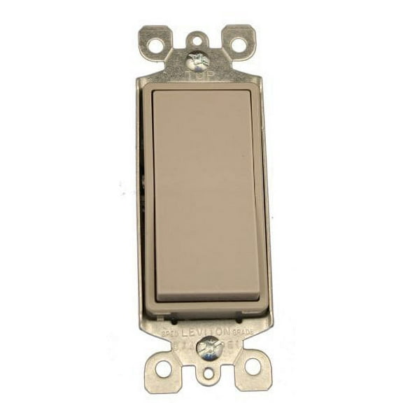 Leviton 5601-2GY Gray Decora Single Pole Rocker Light Switch 15A
