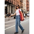 thumbnail image 3 of Women's Americana Cut Out Tote Bag, Red Bandana Print Shoulder Tote Bag with Multiple Pockets, Large Capacity Casual Handbag for Daily Use, 16" H x 21" W x 6.25" D, 3 of 6