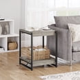 thumbnail image 4 of Soonbuy Square Rustic End Table for Living Room, Sturdy Frame, 19.6 Inch, Gray, 4 of 7